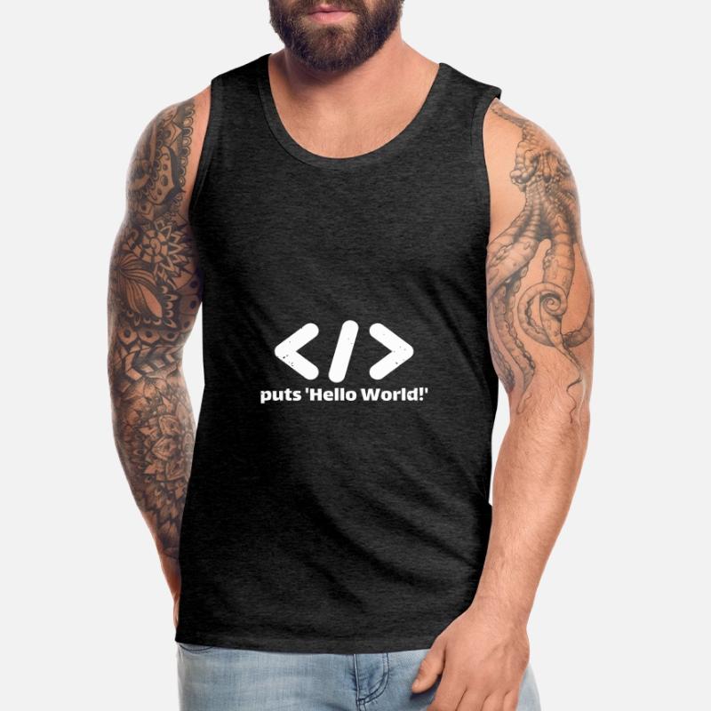 hello world programmer ruby Débardeur bio Premium Homme