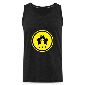 Pistole Symbol - Männer Premium Bio Tank Top - Anthrazit - Vorne - Alexander (188cm)