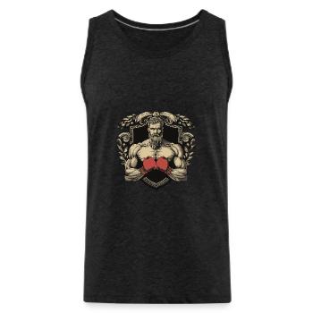 Combattant Boxeur MMA - Débardeur bio Premium Homme - charbon - Devant - AI Model Male 185 dark (185cm)
