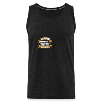 Was sie will 25. Hochzeitstag Silberhochzeit - Männer Premium Bio Tank Top - Anthrazit - Vorne - AI Model Male 185 dark (185cm)
