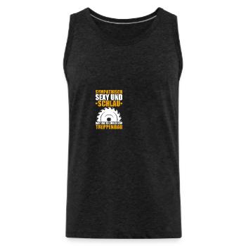 Sympathisch sexy und schlau Tischler Schreiner - Männer Premium Bio Tank Top - Anthrazit - Vorne - AI Model Male 185 dark (185cm)