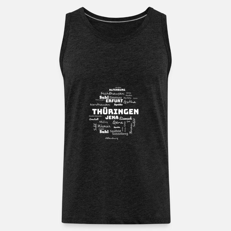 Thuringia cities gift - Men's Premium Organic Tank Top - charcoal grey