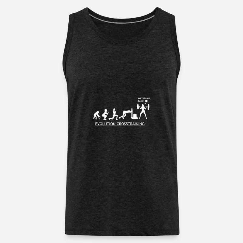 Evolution Fitnesstrainer Squat Burpees Hanteln - Männer Premium Bio Tank Top - Anthrazit