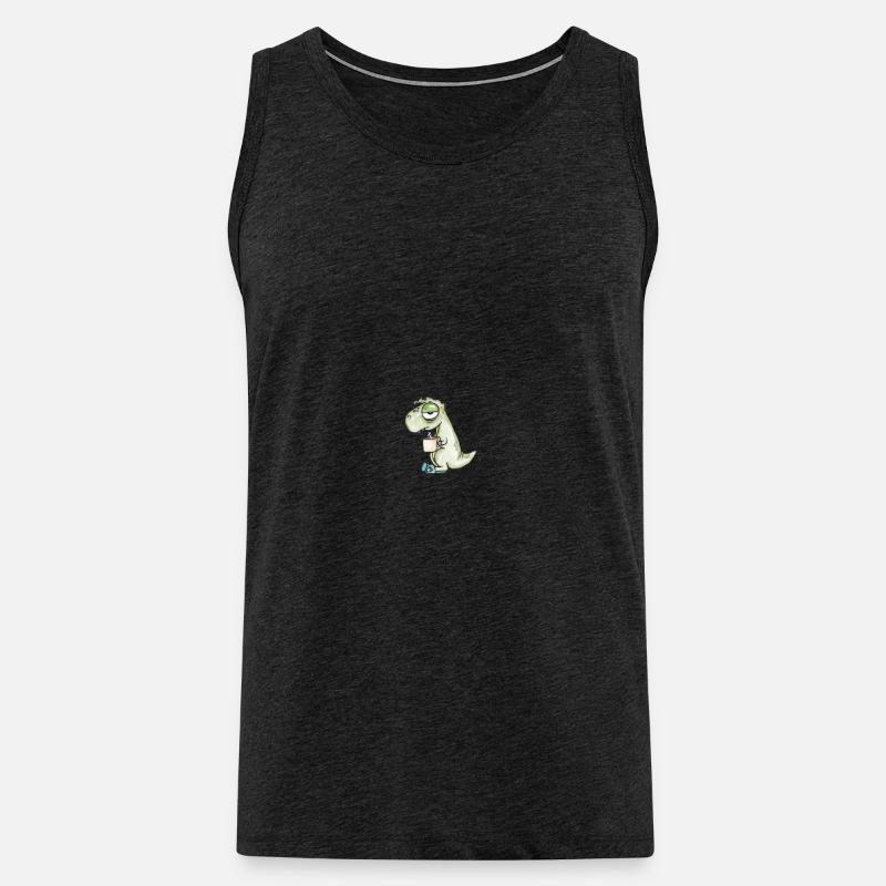 Zombie Dino Geschenk Idee - Männer Premium Bio Tank Top - Anthrazit