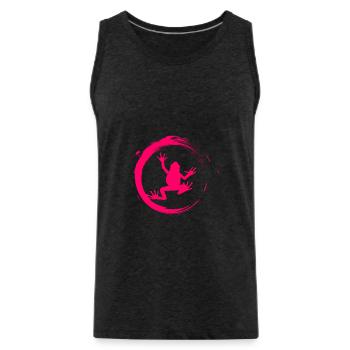 frog - Men's Premium Organic Tank Top - charcoal grey - Front - AI Model Male 185 dark (185cm)