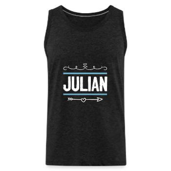 Julian - Männer Premium Bio Tank Top - Anthrazit - Vorne - AI Model Male 185 dark (185cm)