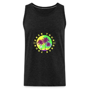 Zrce Tour Palmen Urlaub - Männer Premium Bio Tank Top - Anthrazit - Vorne - AI Model Male 185 dark (185cm)