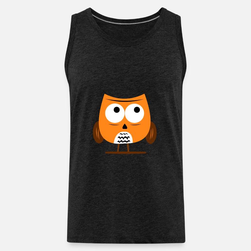 Coole Eule - Süße Grumpy Owl - Männer Premium Bio Tank Top - Anthrazit
