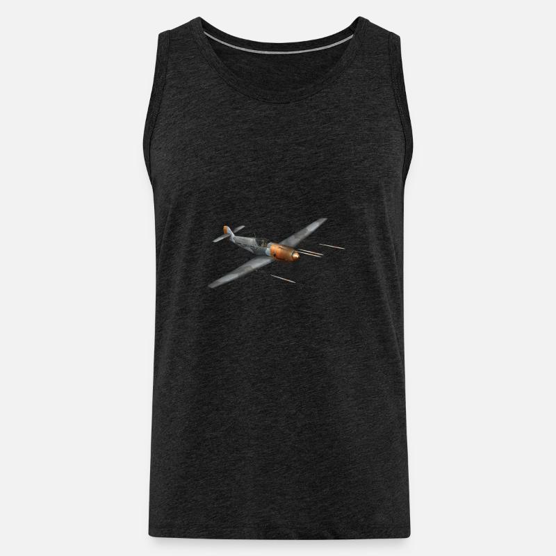 Flugzeug Luftkampf Propellerflugzeug WW2 - Männer Premium Bio Tank Top - Anthrazit