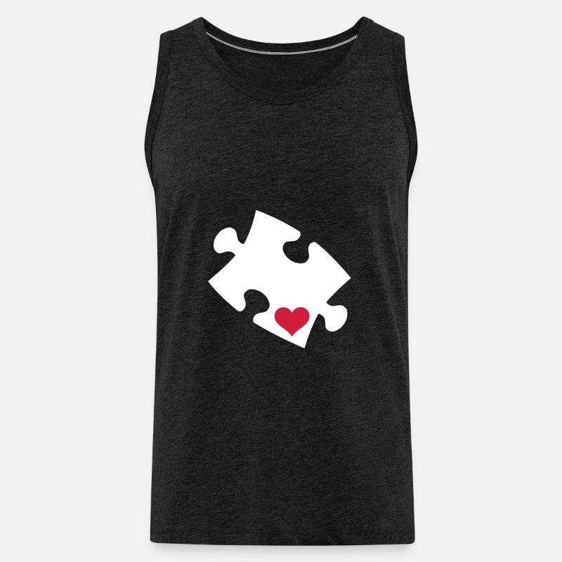 Puzzle - Männer Premium Bio Tank Top - Anthrazit