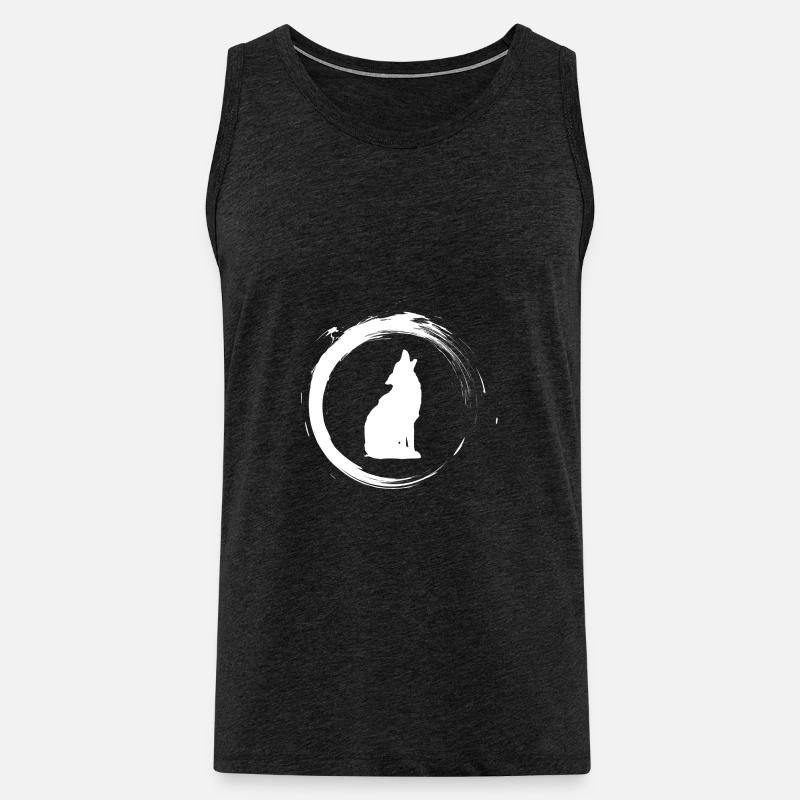 Wolf - Männer Premium Bio Tank Top - Anthrazit