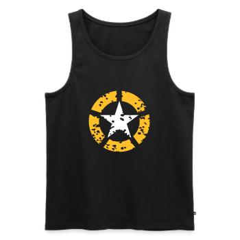 AVM STAR - Multicolor-Design - TRASH 5 CUT - 16x4 - Männer Premium Bio Tank Top - Anthrazit - Vorne - Alexander (188cm)