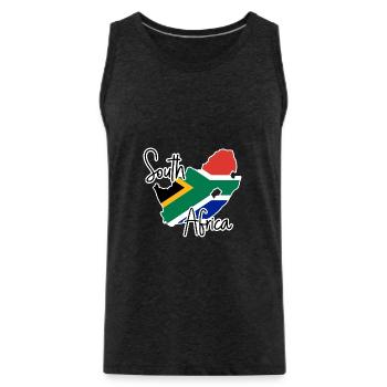 Afrique du Sud - Débardeur bio Premium Homme - charbon - Devant - AI Model Male 185 dark (185cm)