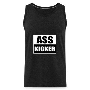 Arsch Kicker Lustiger Spruch Ass Kicker - Männer Premium Bio Tank Top - Anthrazit - Vorne - Alexander (188cm)