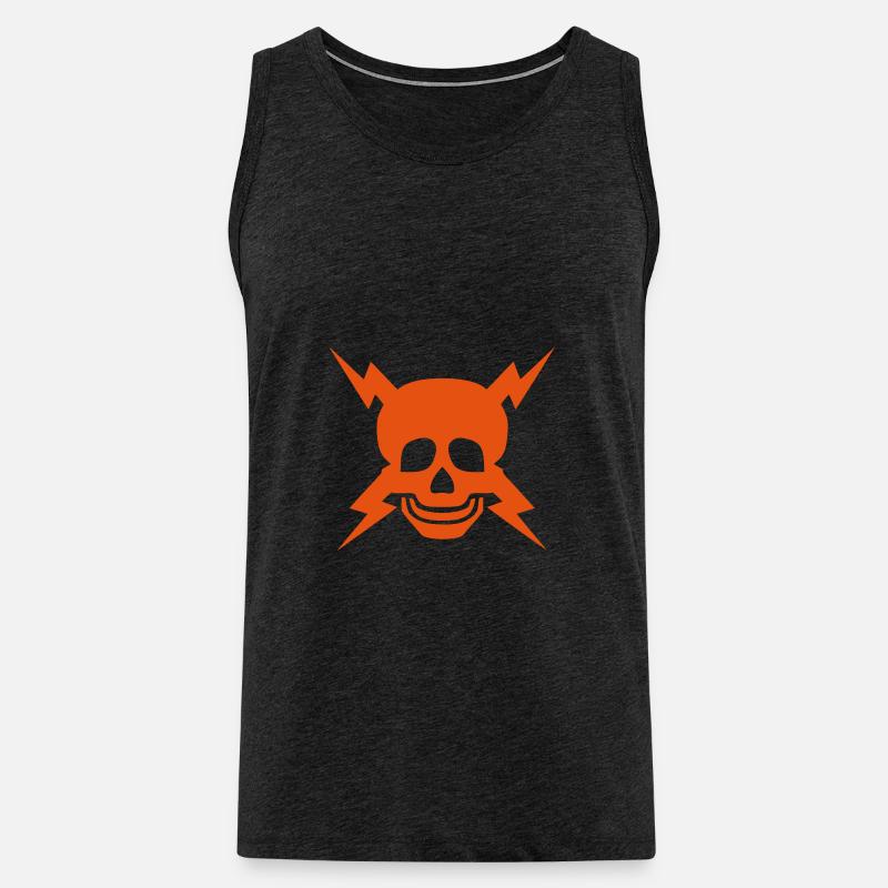 Blitz Kopf Blitz Blitz-Symbol - Männer Premium Bio Tank Top - Anthrazit