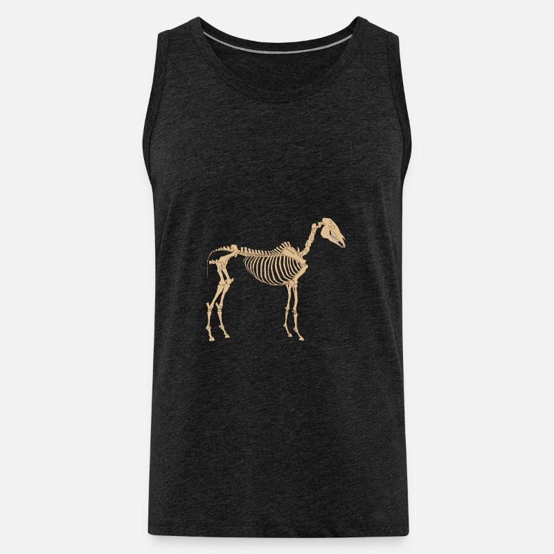 Pferde Skelett Knochen Gerippe - Männer Premium Bio Tank Top - Anthrazit