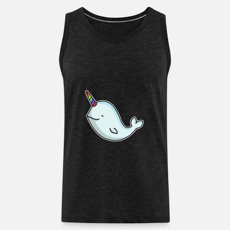 Einhornwal Wal Narwal mit Einhorn Horn Geschenk - Männer Premium Bio Tank Top - Anthrazit