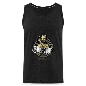Skovhugger - Men's Premium Organic Tank Top - charcoal grey - Front - AI Model Male 185 dark (185cm)