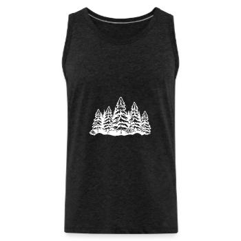 Wald Bäume - Männer Premium Bio Tank Top - Anthrazit - Vorne - Alexander (188cm)