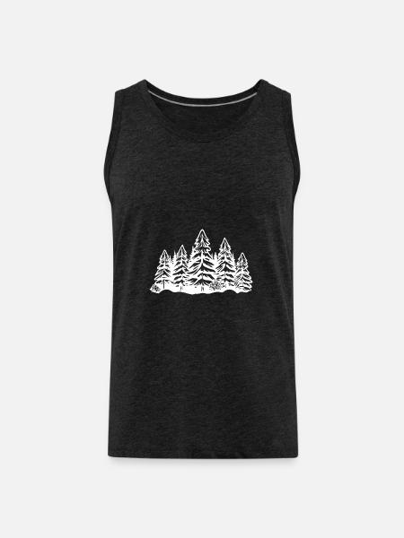 Wald Bäume - Männer Premium Bio Tank Top - Anthrazit