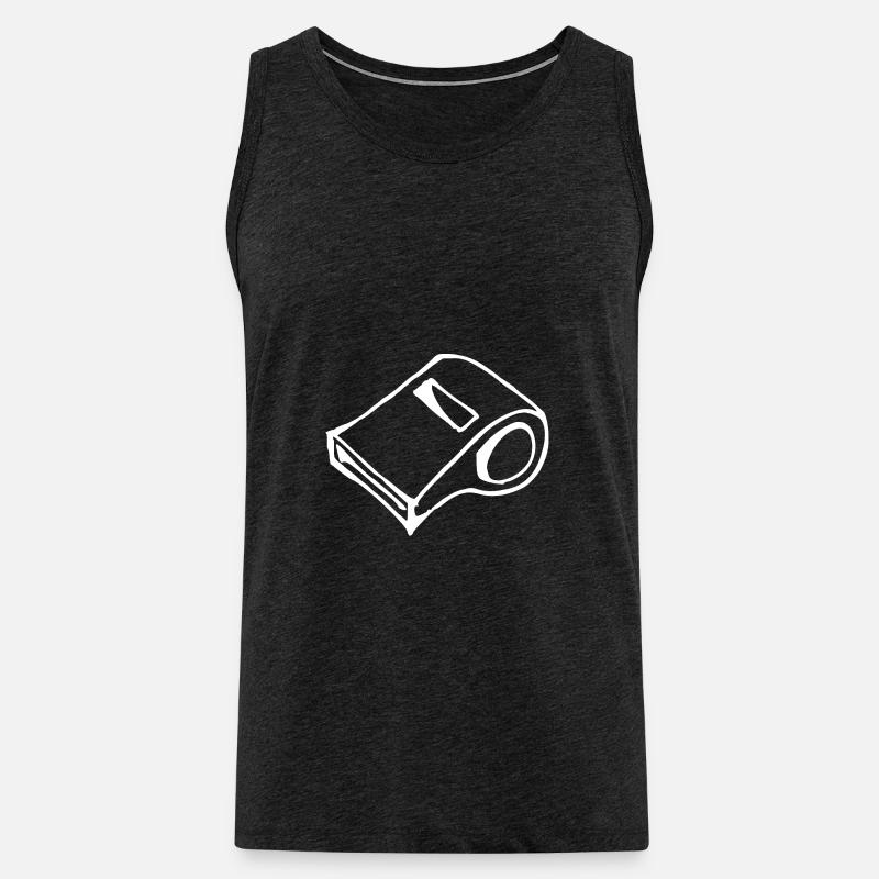 Trillerpfeife Fussball Trainer Geschenkidee - Männer Premium Bio Tank Top - Anthrazit