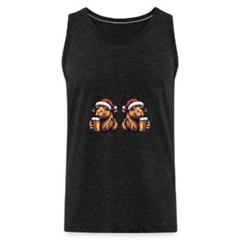 Kamel Weihnachten Bier Team - Männer Premium Bio Tank Top - Anthrazit - Vorne - AI Model Male 185 dark (185cm)