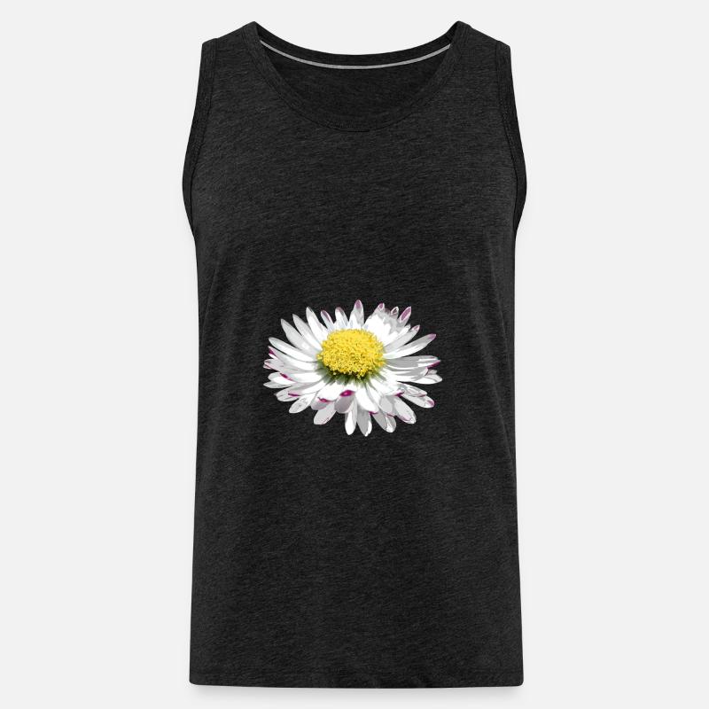 wundervolles Gänseblümchen, Daisy, Blume, Blüte - Männer Premium Bio Tank Top - Anthrazit