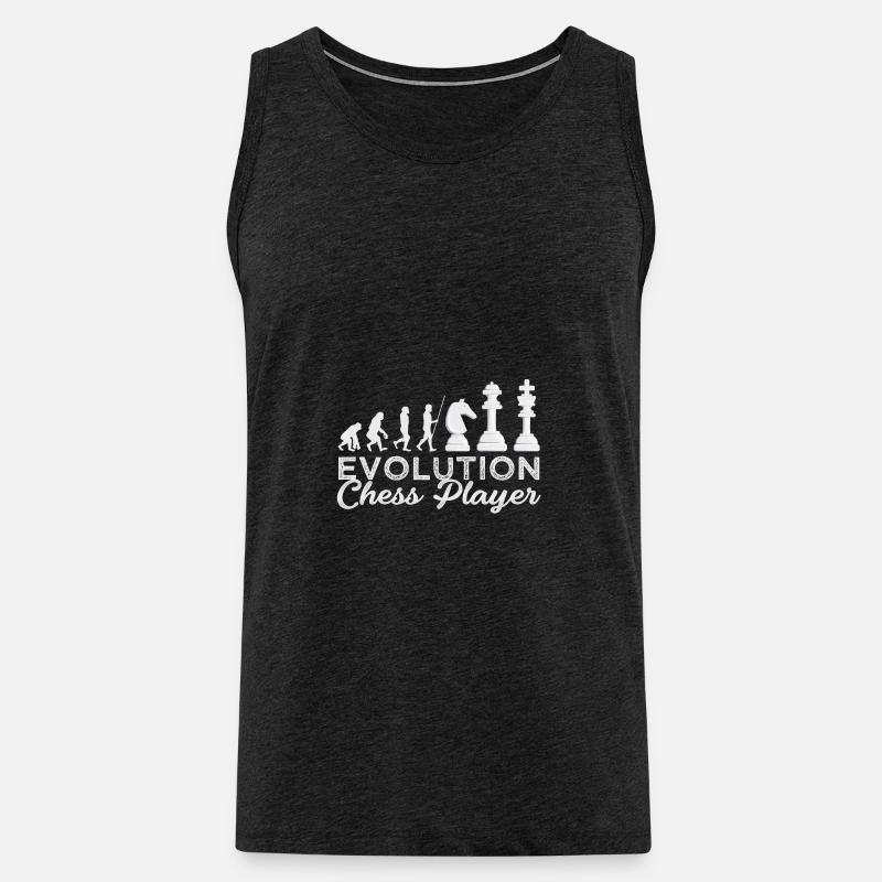Schach Evolution Schachspieler Geschenkidee - Männer Premium Bio Tank Top - Anthrazit