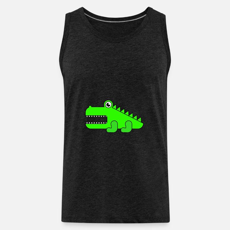 Krokodil - Männer Premium Bio Tank Top - Anthrazit