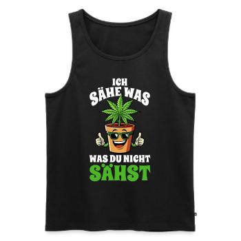 Cannabis, Ich sähe was was du nicht sähst, Hanf - Männer Premium Bio Tank Top - Anthrazit - Vorne - AI Model Male 185 dark (185cm)