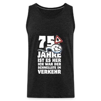 75 Jahre ist es her - der Schnellste im Verkehr - Männer Premium Bio Tank Top - Anthrazit - Vorne - AI Model Male 185 dark (185cm)