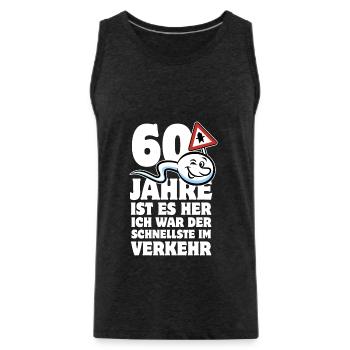 60 Jahre ist es her - der Schnellste im Verkehr - Männer Premium Bio Tank Top - Anthrazit - Vorne - AI Model Male 185 dark (185cm)