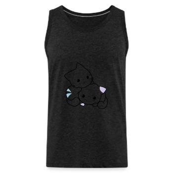 Chats mignons - Débardeur bio Premium Homme - charbon - Devant - AI Model Male 185 dark (185cm)