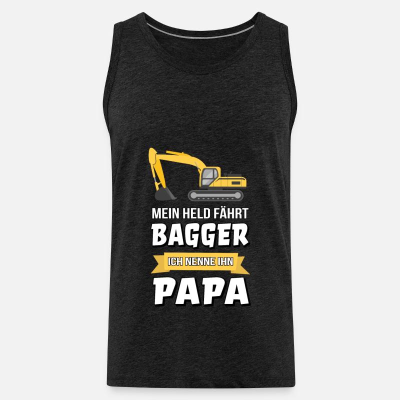 Bagger Baggerfahrer Bauarbeiter Papa Geschenk - Männer Premium Bio Tank Top - Anthrazit