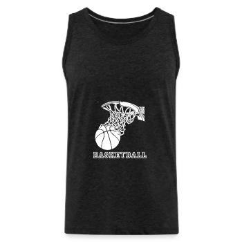 basketball - Men's Premium Organic Tank Top - charcoal grey - Front - Alexander (188cm)