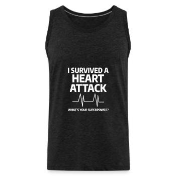 Lovely Heart Attack Awareness Gift For A Survivor - Männer Premium Bio Tank Top - Anthrazit - Vorne - AI Model Male 185 dark (185cm)