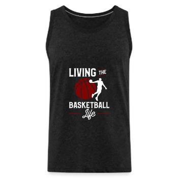 Ask Me About Basketball Actually You Don't Have To - Männer Premium Bio Tank Top - Anthrazit - Vorne - Alexander (188cm)