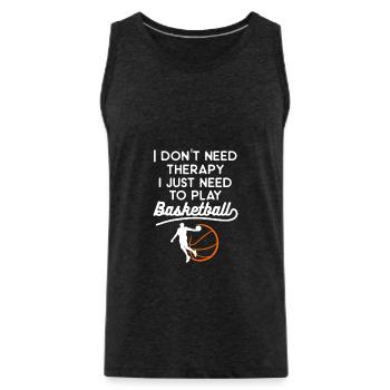 Le basketball est la vie Le reste n’est que détails - Débardeur bio Premium Homme - charbon - Devant - AI Model Male 185 dark (185cm)