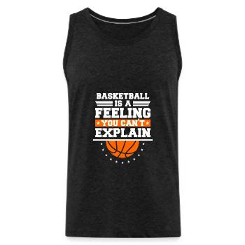 Ask Me About Basketball Actually You Don't Have To - Männer Premium Bio Tank Top - Anthrazit - Vorne - Alexander (188cm)