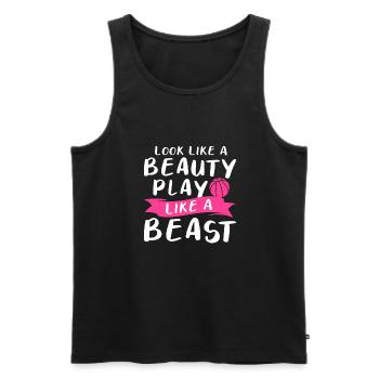 Ask Me About Basketball Actually You Don't Have To - Männer Premium Bio Tank Top - Anthrazit - Vorne - Alexander (188cm)