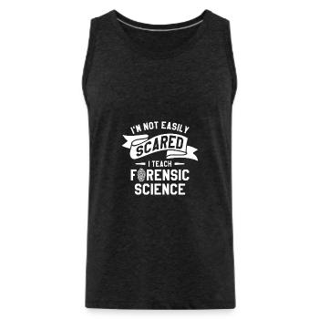 I'm Not Easily Scared I Teach Forensic Science - Männer Premium Bio Tank Top - Anthrazit - Vorne - AI Model Male 185 dark (185cm)