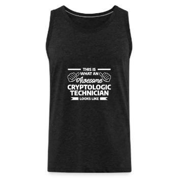 This Is What An Awesome Cryptologic Technician - Männer Premium Bio Tank Top - Anthrazit - Vorne - Alexander (188cm)