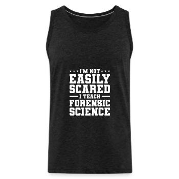 I'm Not Easily Scared I Teach Forensic Science - Männer Premium Bio Tank Top - Anthrazit - Vorne - AI Model Male 185 dark (185cm)