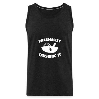 Pharmacien Crash it Technicien en pharmacie - Débardeur bio Premium Homme - charbon - Devant - AI Model Male 185 dark (185cm)