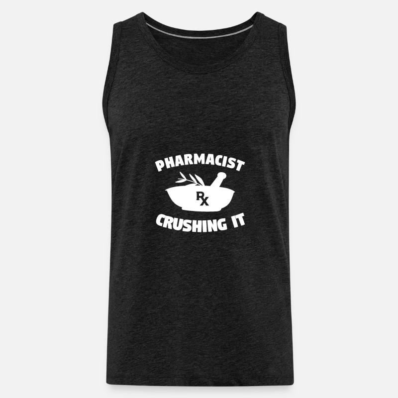 Pharmacist Crashing It Pharmacy Technician - Men's Premium Organic Tank Top - charcoal grey