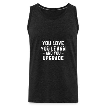 You Love You Learn And You Upgrade Divorcement - Men's Premium Organic Tank Top - charcoal grey - Front - Alexander (188cm)