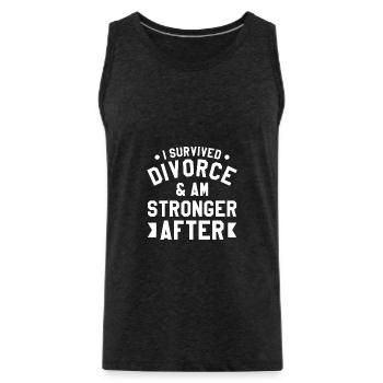 I Survived Divorce & I Am Stronger After - Männer Premium Bio Tank Top - Anthrazit - Vorne - Alexander (188cm)