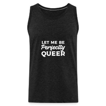 Laissez-moi être parfaitement queer LGBT Pride Awareness - Débardeur bio Premium Homme - charbon - Devant - AI Model Male 185 dark (185cm)