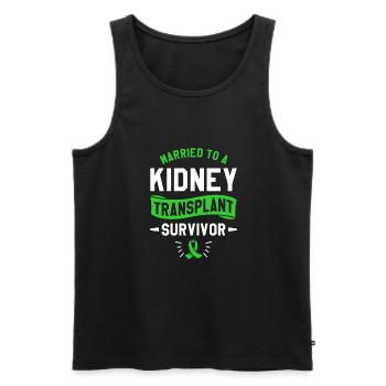 Married To A Kidney Transplant Survivor Surgery - Men's Premium Organic Tank Top - charcoal grey - Front - Alexander (188cm)