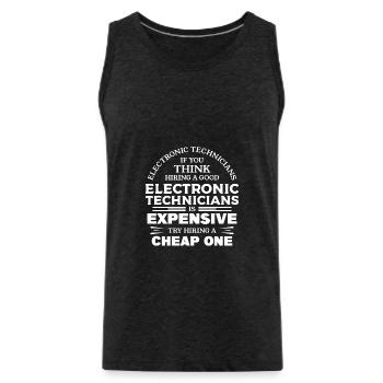 Try Hiring A Cheap One Electronic Technician - Männer Premium Bio Tank Top - Anthrazit - Vorne - Alexander (188cm)